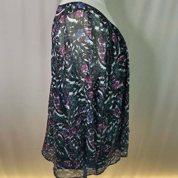 Lane Bryant Plus Size 22 24 3X Top Multi Shiny Shimmery Gold Fall Blouse - Picture 8 of 12